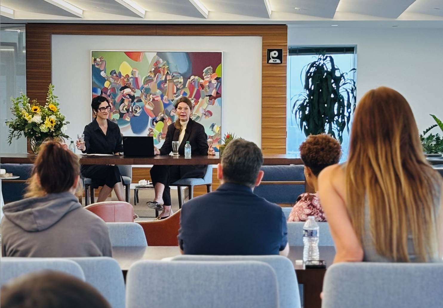 ALMAAHH partnership event at Simpson Thacher & Bartlett's downtown Houston offices — a curator-led conversation on Latinx art as investment with the ALMAAHH-MFAH Studio Artists present